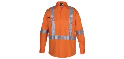 Hi Vis (Day & Night) Long Sleeve 150G Cross Back Tape Shirt