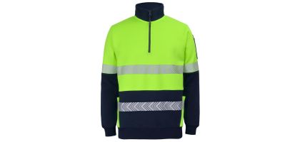 Hi Vis 330G 1/2 Zip Segmented Tape Fleece