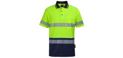 Hi Vis Short Sleeve D+N C/Back Segmented Tape Polo