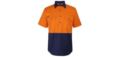Hi Vis Close Front Short Sleeve 150G Work Shirt