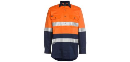 Hi Vis (D+N) Close Front L/S Shirt 190G