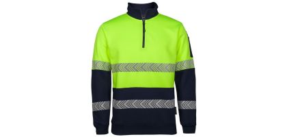 Hi-Vis 1/2 Zip Segmented Tape Fleecy
