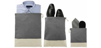 Split Recycled 3pc Travel Pouch Set