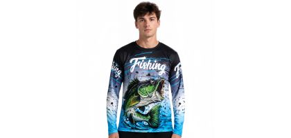 Men's Polyester Spandex Sublimated Crew Neck Long Sleeves Fishing Shirt