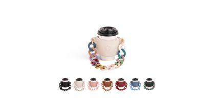 Leather Water Bottle Holder With Acrylic Strap