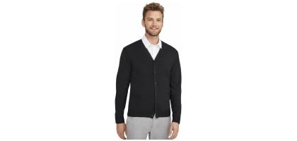 Golden Men's V-neck Knitted Cardigan