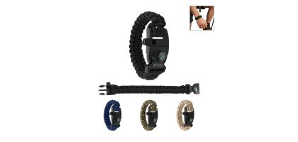 3 in 1 Emergency Survival Bracelet with Whistle and Compass, Survival Kit