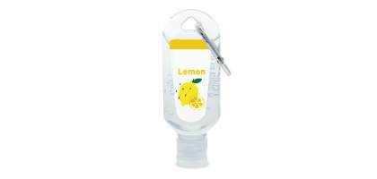 Lemon Scented 60mL Hand Sanitiser with Carabiner