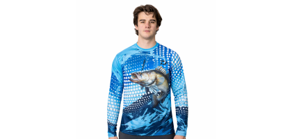 Men's Long Sleeve Polyester Sublimated Crew Neck Fishing Tee