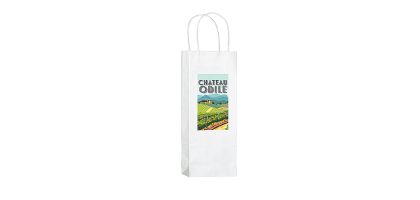 1 Bottle White Kraft Paper Wine Tote
