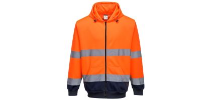 HiVis Contrast Zipped Hoodie