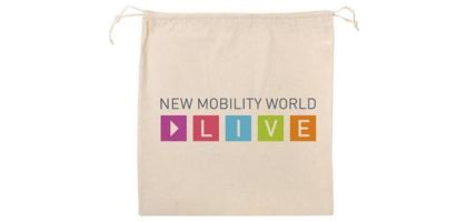 Calico Bag with Drawstring Closure