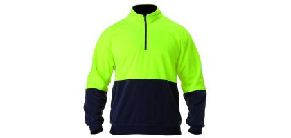 Hi Vis Polarfleece Zip Pullover - 2 Tone Long Sleeve