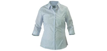 Women'S Yarn Dyed Check Shirt - 3/4 Sleeve