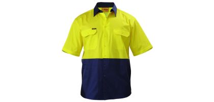 Cool Lightweight Drill Shirt - 2 Tone Short Sleeve
