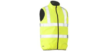 Taped Hi Vis Reversible Puffer Vest - Yellow