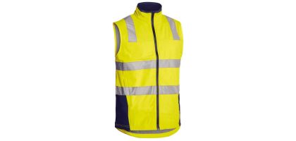 Taped Hi Vis Soft Shell Vest - Yellow/Navy