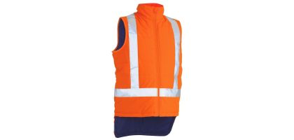 Taped Hi Vis Puffer Vest with X Back - Orange
