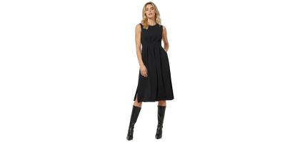 Crepe Stretch Sleeveless Dress