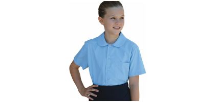 Girls Peter Pan Collar Short Sleeve School Shirt