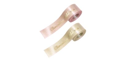 16mm Glitter Gold Purl Satin Ribbon