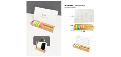 Bamboo Calendar And Memo Holder
