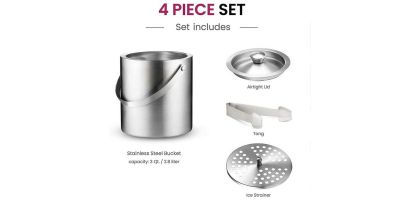 Double Wall Stainless Steel Ice Bucket