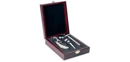 Elegant Wine Set in Wood Box