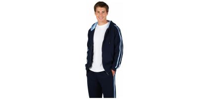Mens Unbrushed Stripe  Sleeve Hoodie