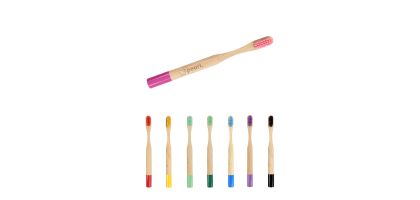 Small Round Handle Colorful Bamboo Toothbrush