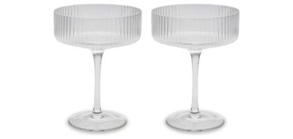 Hazel Ribbed Coupe Glasses