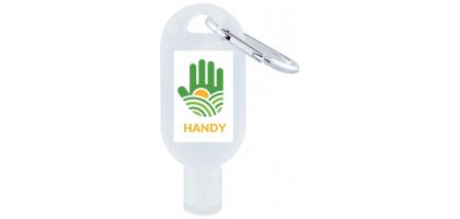 30mL Hand Sanitiser with Carabiner - 75% ethyl-alcohol