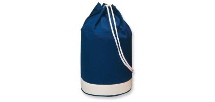 Navy Cotton Duffle Bag Bicolour