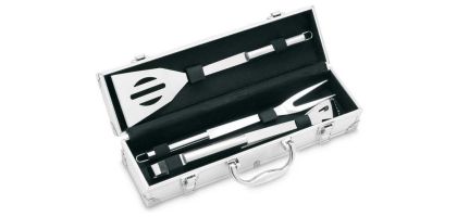 3 Bbq Tools In Aluminium Case
