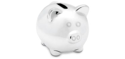 Silver Coloured Piggy Bank
