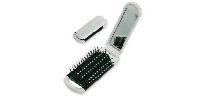 Foldable Hairbrush With Mirror