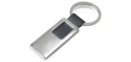 Keyring Chrome Leather Look