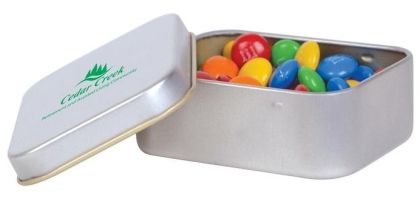 M&M's in Silver Rectangular Tin