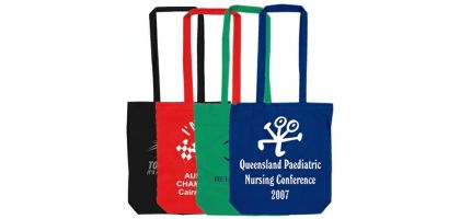 Coloured Cotton Double Long Handle Conference Bag - 140Gsm