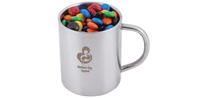 M&M's in Double Wall Stainless Steel Barrel Mug