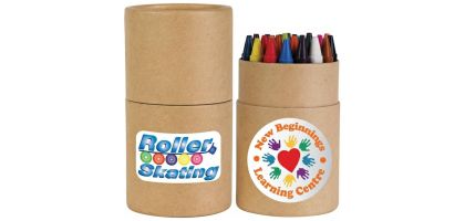Assorted Colour Crayons In Cardboard Tube