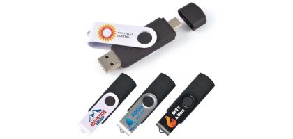 Swivel USB Flash Drive Dual 8GB