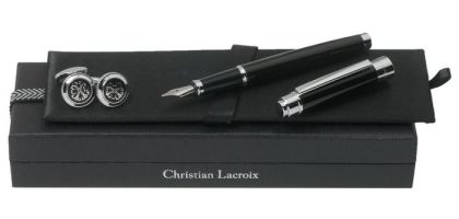 Set Christian Lacroix Black (fountain Pen & Cufflinks)
