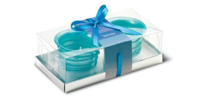Glass Candle Set With Glitter D