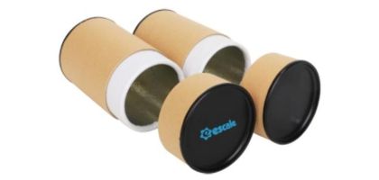 Large Kraft Paper Cylinders with Black Lid (65 x 130mm)