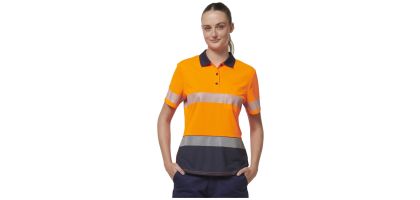 Womens Short Sleeve Hi Vis Taped Polo