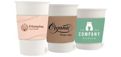 PLA Single Wall Compostable Paper Cups with Cup Sleeve