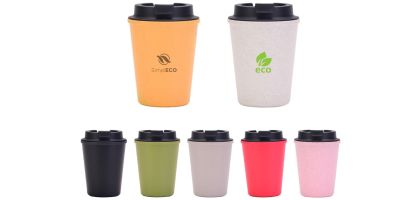 350ML Double Wall Wheat Straw Water Cup with Lid