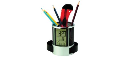 Pen Holder With Multifunction Clock