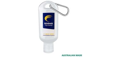 Hand Sanitiser With Carabiner 60Ml Made In Australia